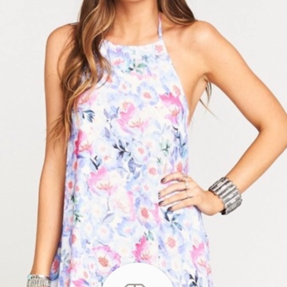 SMYM katy halter dress in “poppy daze”